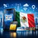 Ilustración de un teléfono inteligente con tarjeta SIM y huella digital, representando el registro de líneas Telcel con la CURP biométrica