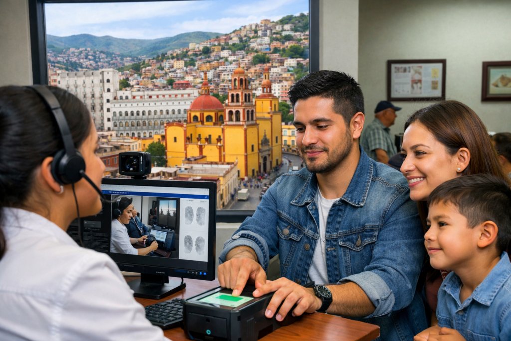Persona gestionando su cita para la CURP biométrica en línea desde una computadora