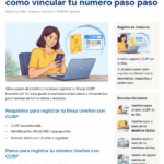 Persona registrando una línea Unefon con smartphone, tarjeta SIM digital y tarjeta de identidad biométrica.